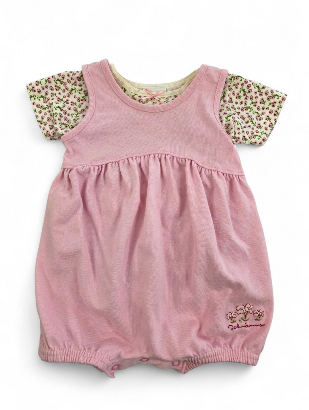 Carter’s John Lennon Yoko Ono Baby Bubble Romper Set Floral Pink 3-6M Vtg 1999